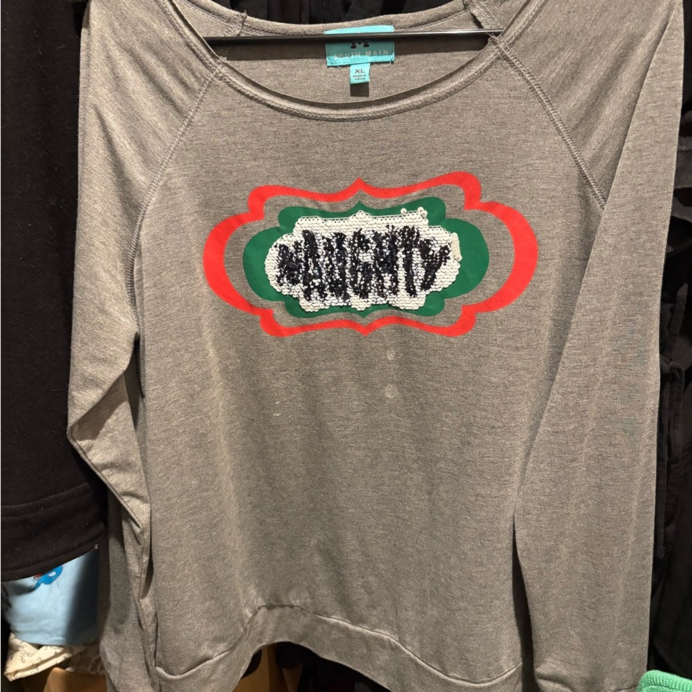 Gray Graphic Long Sleeve Hoodie